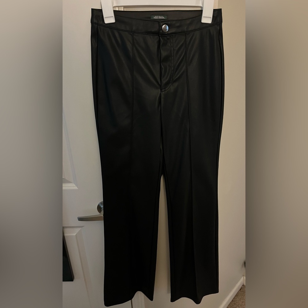 high waisted faux leather pants